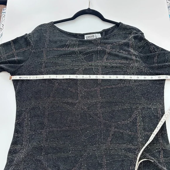 Chico’s Design Women’s Metallic Top Size 3 - Picture 6 of 6